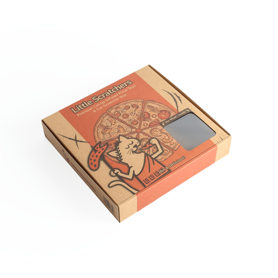 Custom Printed Pizza Box With Window Food Display Freshness Preservation No Minimum