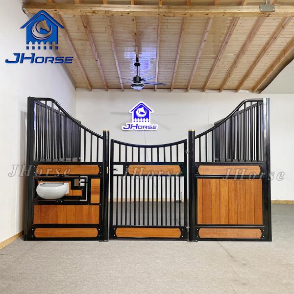 Buy cheap Horse Stable Door Powder Coated Steel Wood Pallet Stalls For Farm Horses European Horse Stalls from wholesalers