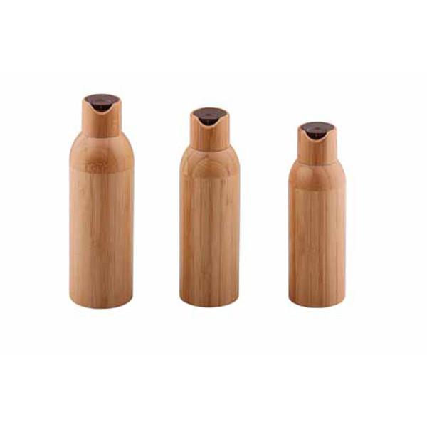 Buy cheap 50ml Frosted Glass Bottle with Bamboo Cap Cosmetic Container Dia 37mm* H95mmn from wholesalers