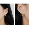 Buy cheap Lanciashow 925 Solid Silver Gold Plated Jewelry Hoop Earrings Simple Concavo Convex Shape from wholesalers