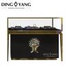 Buy cheap Brush Golden Stainless Steel Custom Jewelry Showcase Match Black Wooden Storage With Lighting from wholesalers