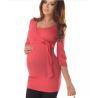 Buy cheap Custom pregnancy clothes breastfeeding wholesale 3/4 sleeves 2 IN1 maternity nursing wrap tops from wholesalers