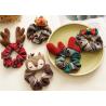 Buy cheap Christmas plaid beaded hair scrunchies women's cartoon lovely animal cloth hoops tied hair rope ornaments from wholesalers
