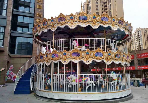 Buy cheap 18 Seats Theme Park Carousel Round Kids Carousel Ride One Year Warranty from wholesalers