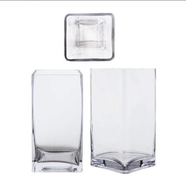 Buy cheap Handmade Square 8 Inch Glass Vase For Centerpieces from wholesalers