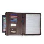 Personalized Leather Padfolio With Zipper , Professional Leather Business