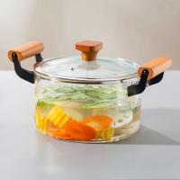 Buy cheap 2.2L Clear Borosilicate Glass Kitchen Wares Cooking Pot Heat Resistant Hand product