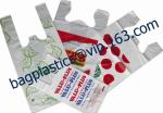 BIO Biodegradable Pre-Printed Thank You Retail Bags,Green Plastic T-shirt