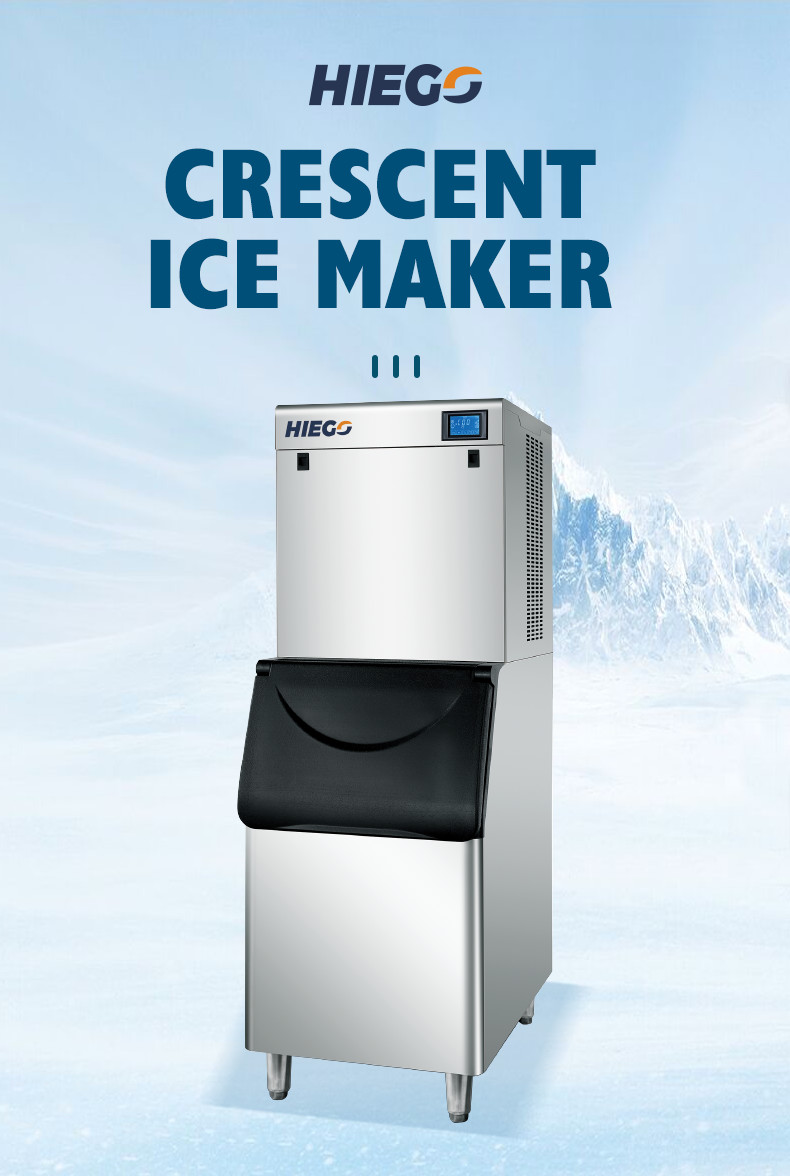 200kg Crescent Ice Machine Drinking Bar Coffee Ice Maker Air Cooling