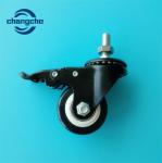 Black Polyurethane Heavy Duty Wheels Retractable Wheels For Workbench