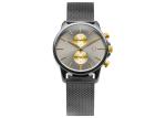 Mesh band stainless steel case men chronograph watch with 5atm water resistant