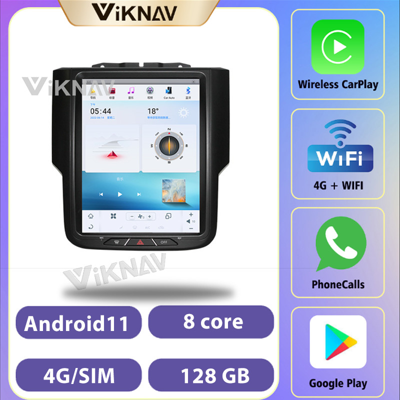 10.4 Inch Screen 8 Core Car radio For 2011- 2017 Dodge Ram Navigation GPS Multimedia DVD Player Wireless Carplay 4G BT