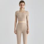 2023 New Yoga Clothing Set Summer Fashion Fine Thread Outside to Wear Fitness