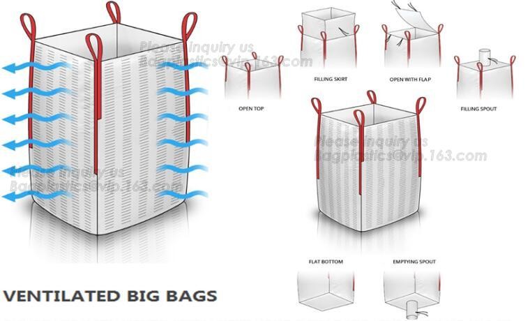 100% New Virgin Polypropylene PP Woven Big Bulk Bag Jumbo Bag FIBC For Packing Sand 1 Ton 1.5 Ton 2 Ton Made In package