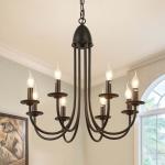 American Chandelier Iron Art E14 Candle Living Room Lamp Simple Restaurant Lamp