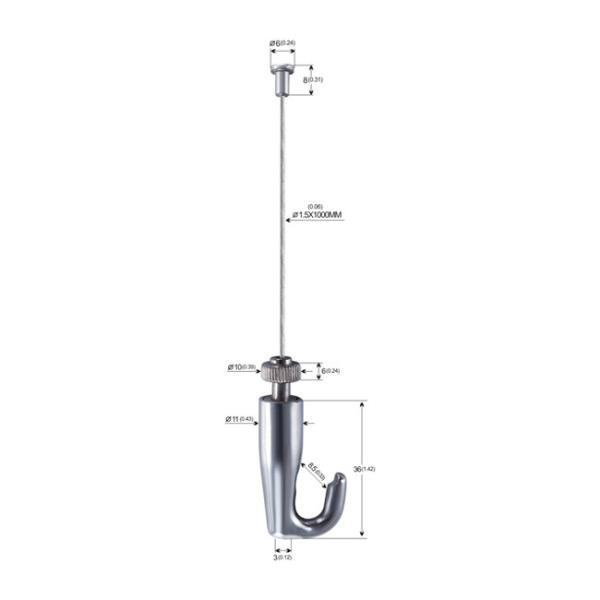 Buy cheap Brass Hook Ceiling Light Cable Kits SUS Cable With A Stopper 6*8mm YW86486 from wholesalers