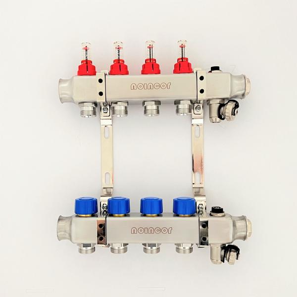 5 Port Stainless steel water underfloor heating manifold , 304 stainless steel