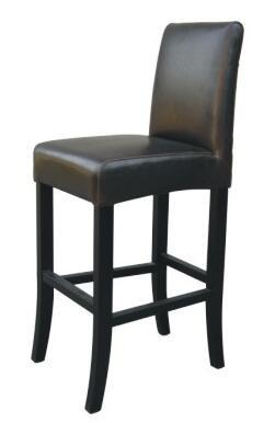 Buy cheap Beech wood brown pu upholstery barstool/counter stool with metal bars,fashion wooden barstool from wholesalers