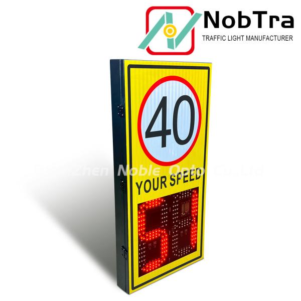 Buy cheap Solar Powered Radar Feedback Sign 1-250km/h Speed Limit Painted Iron Board from wholesalers