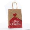 Buy cheap Reusable Christmas Kraft Paper Packaging Bags With Handles Offset Printing from wholesalers