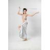Buy cheap Silver Belly Dance Wear 2 Pcs Metallic Halter Bikini Top Floor Length Side Slit Skirt from wholesalers