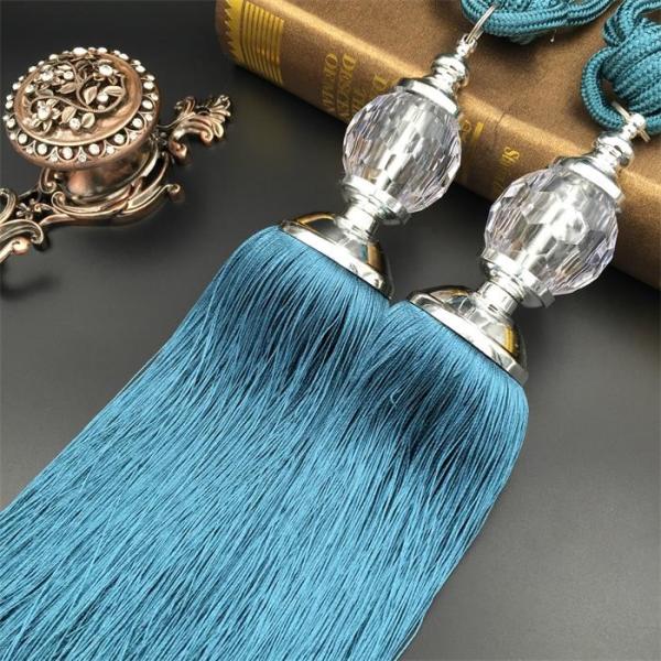 Buy cheap Fashion custom long tassel fringe trimming for curtain attractive tieback hanging ball from wholesalers