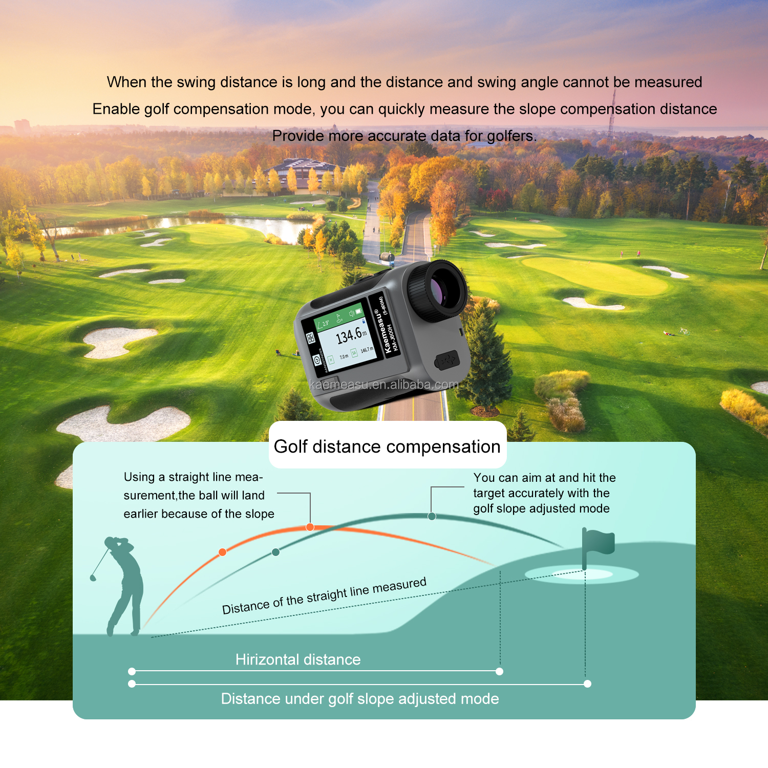 J LCD Screen Golf Sport Laser Rangefinder Optical Instruments Hunting Diastimeter Intelligent Golf Telescope