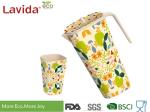 Bamboo Melamine Water Jug , 1500ml PP Beverage Jar Durable Square Eco - Friendly