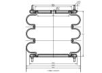 FT412-32 DS Industrial Air Springs Triple Convoluted Air Bag Rubber 12" Bellows