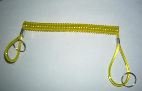 Safety yellow coiled cable tool lanyard economical elastic spiral anti-drop