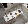 Buy cheap Chic Elegant Beige Modern Kitchen Cabinet With Opulent White Marble Stainless Steel from wholesalers