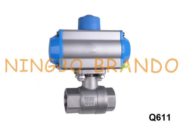 Buy cheap 2 Way Thread Port Pneumatically Actuated Ball Valve Stainless Steel from wholesalers