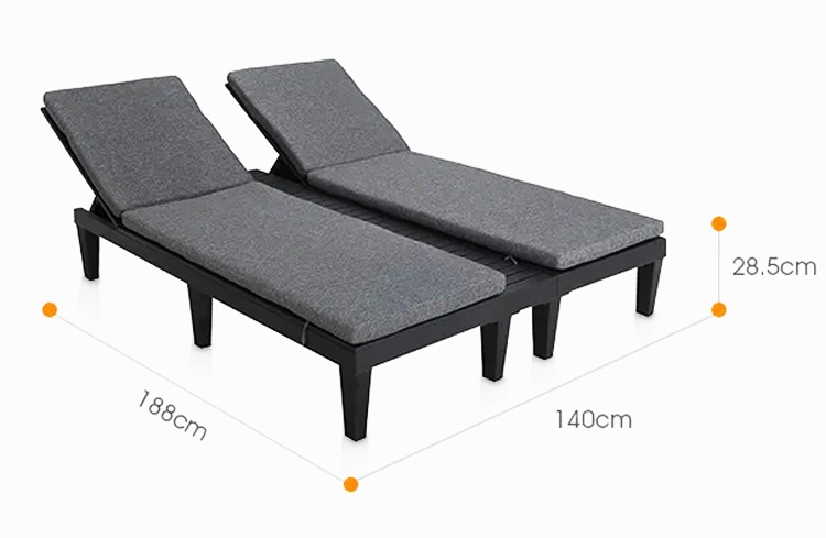 Plastic Stackable Adjustable Sun Lounger Chair for Outdoor Beach Patio Hotel Swimming Pool