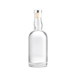 Custom Logo Empty Liquor Wine Glass Bottle 750 Ml with Wood Cork and Lead-free