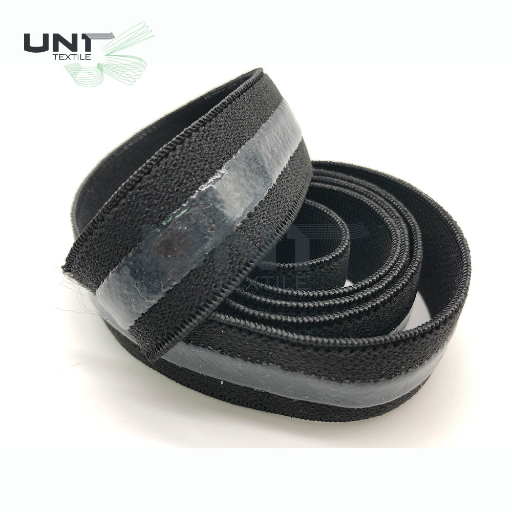 Anti Slip Garments Accessories Silicone Braided Elastic Band
