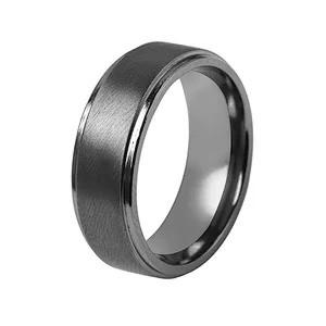 Fashion Men Tungsten Ring Engagement Wedding Bands Black Tungsten Carbide