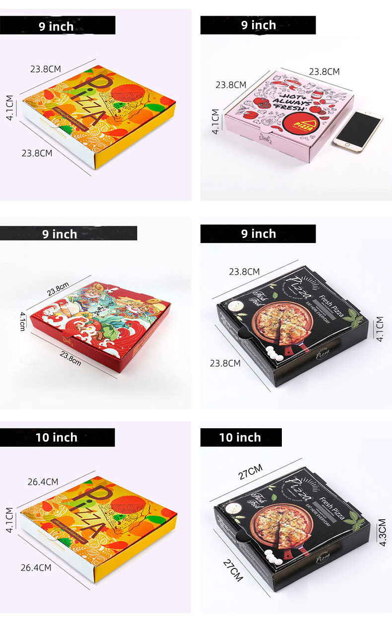 OEM Biodegradable Takeaway Pizza Boxes CMYK 4 Color Offest Printing
