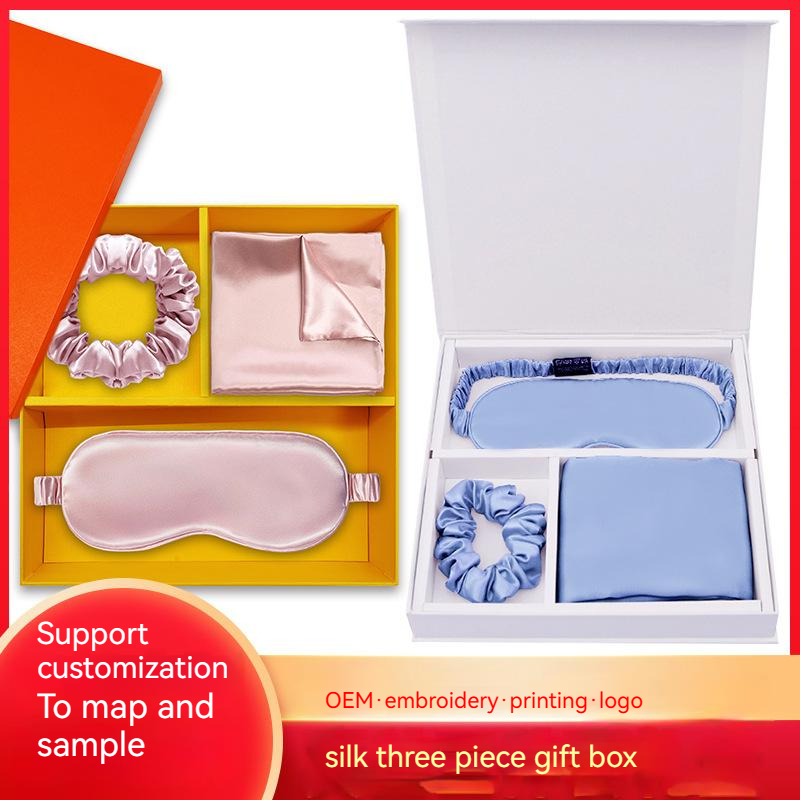 100% Pure Silk Hair Scrunchies and Mulberry Silk Pillowcase Set with Zipper Decorative