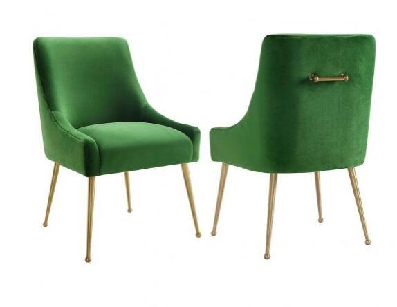 Buy cheap Restaurant Wedding Dining Chairs Emerald Green Velvet Fabric Metal Designer from wholesalers