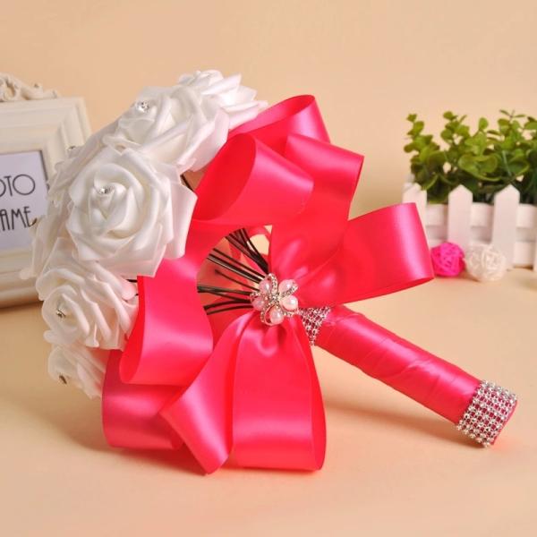 Buy cheap Wholesale Bride Hand Flowers bridal bouquet foam rose artificial flower bouquet for wedding from wholesalers
