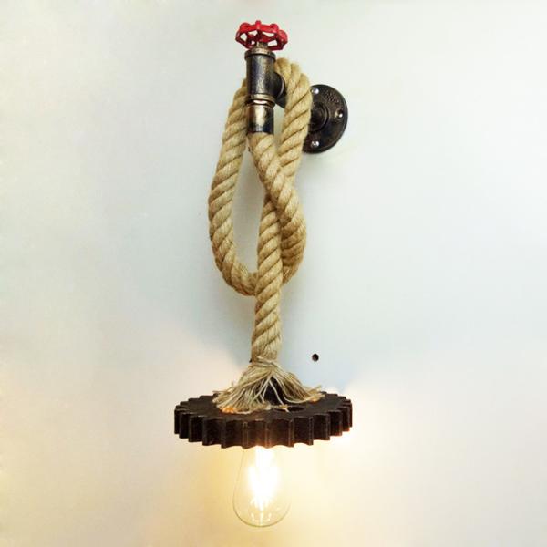 Buy cheap Loft Industry Rope wind wall lamp Edison light fixture e27 wall light （WH-VR-48） from wholesalers