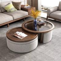 Buy cheap OEM ODM Modern Living Room Furniture Tempered Glass Wooden Round Coffee Table product