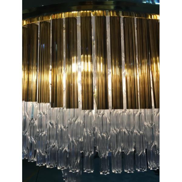 3000k Customized Pendant Lamp Crystal Glass Flush Mount High Ceilings Chandeliers