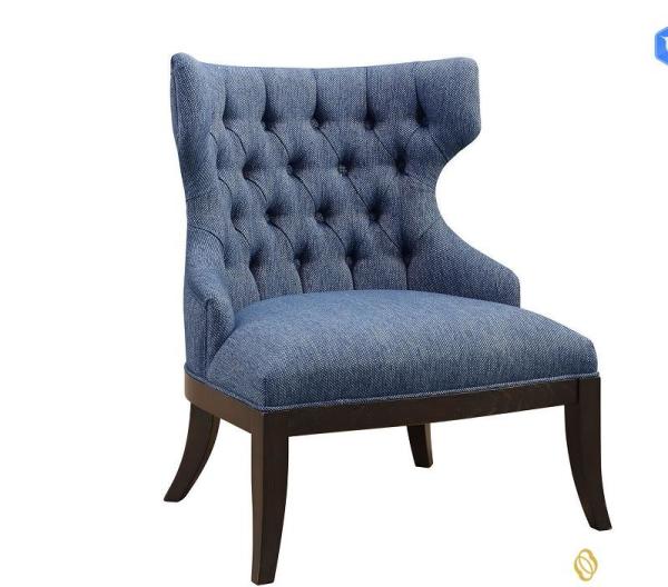 Buy cheap ODM Wooden Navy Blue Fabric Upholstery Chair Solid Wood Legs ISO18001 Approved from wholesalers
