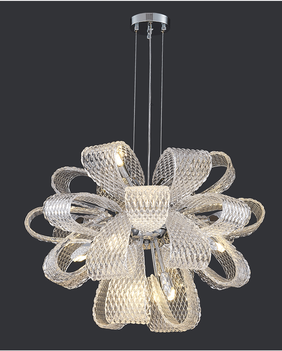 Luxury Glass Chandelier For Living Room Led Modern Home Decor Flower Chandeleir(WH-CY-216)