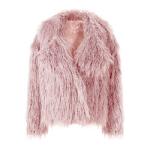 New Winter Style Fashion Woolen Faux Fur Collar Jackets Breathable Coated Fur