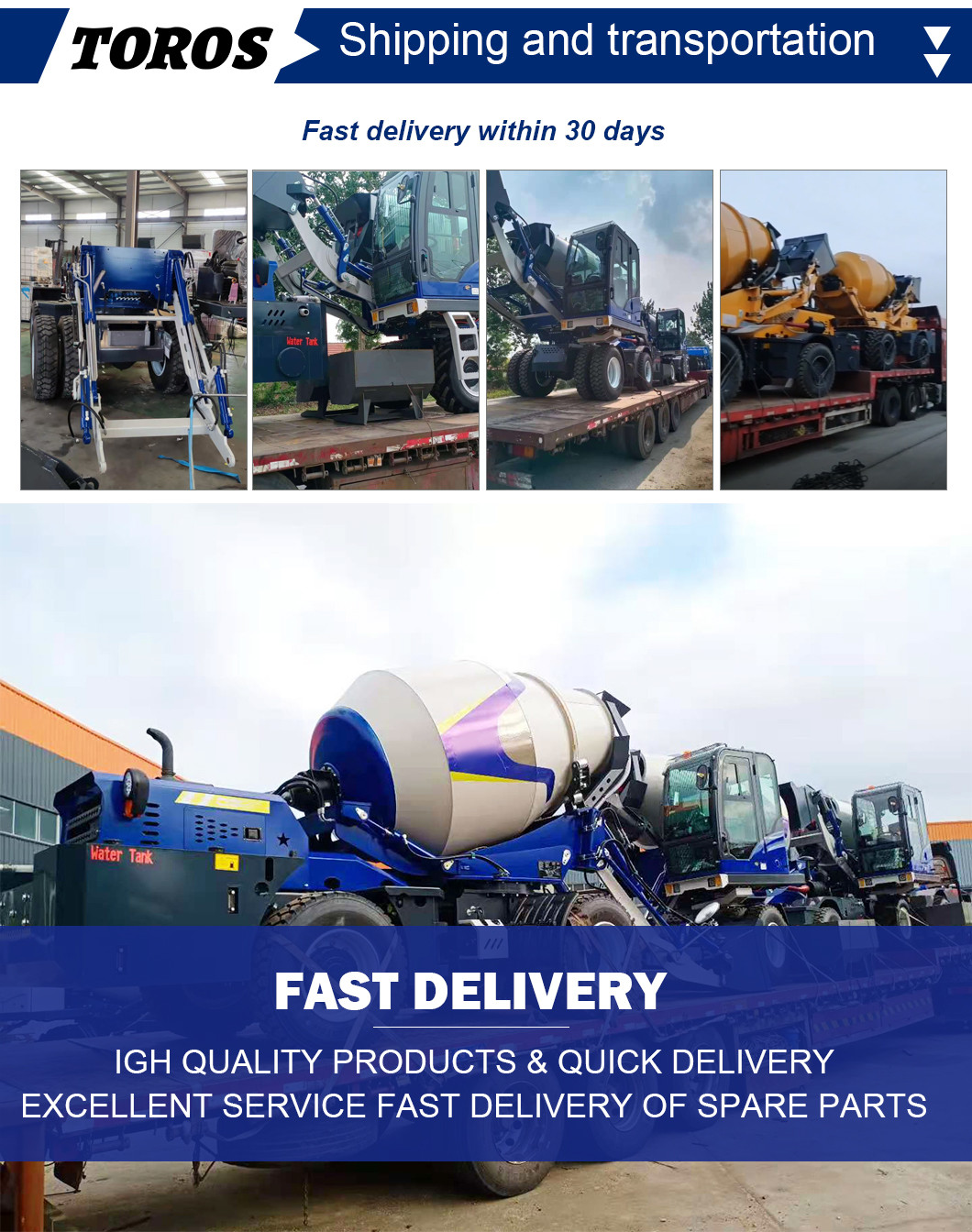 Blue 4*2 PLC Control Concrete Mixer Truck 0-14r/Min For Medium Sized Projects