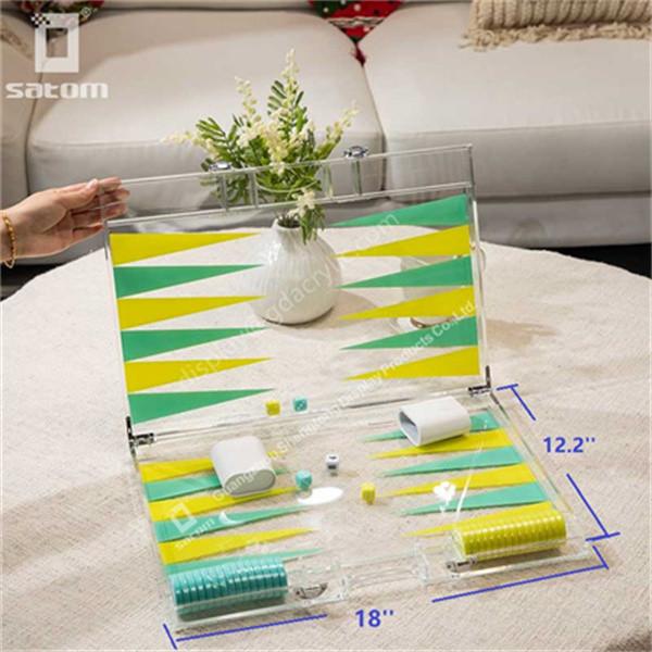 Buy cheap High-end Gifts Colorful Gift Box Package Customizable Pieces Acrylic Backgammon Set from wholesalers