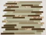 Vintage Resin Shell Mosaic Tile Brick Pattern Green Glass Mosaic Kitchen Wall