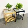 Buy cheap Iron Glass Bamboo Rattan Bedside Table Nightstand ODM from wholesalers